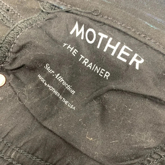 Mother The Trainer Pant Star Attraction Pants French Kissing Pleated Black 28 - Picture 13 of 14